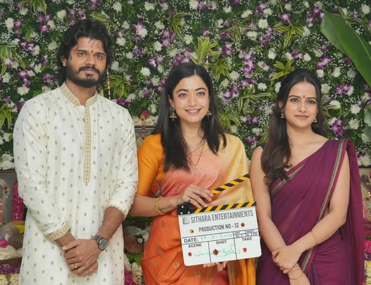 Anand Deverakonda’s Next Begins with Pooja Ceremony; Rashmika Mandanna Graces The Event