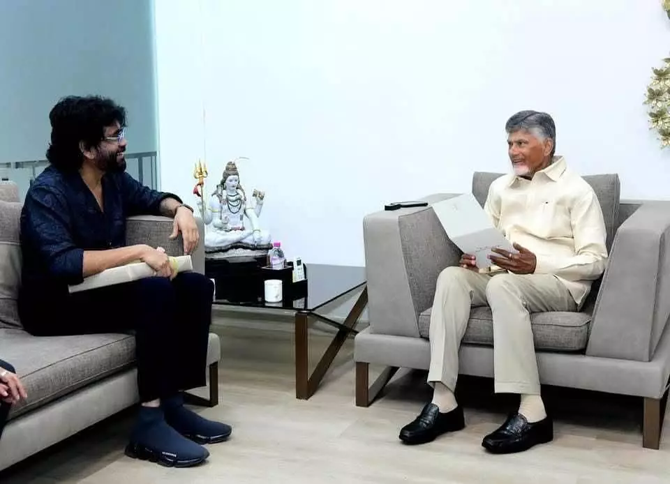 Nagarjuna Invites AP CM Chandrababu Naidu to Son Akhil’s Wedding