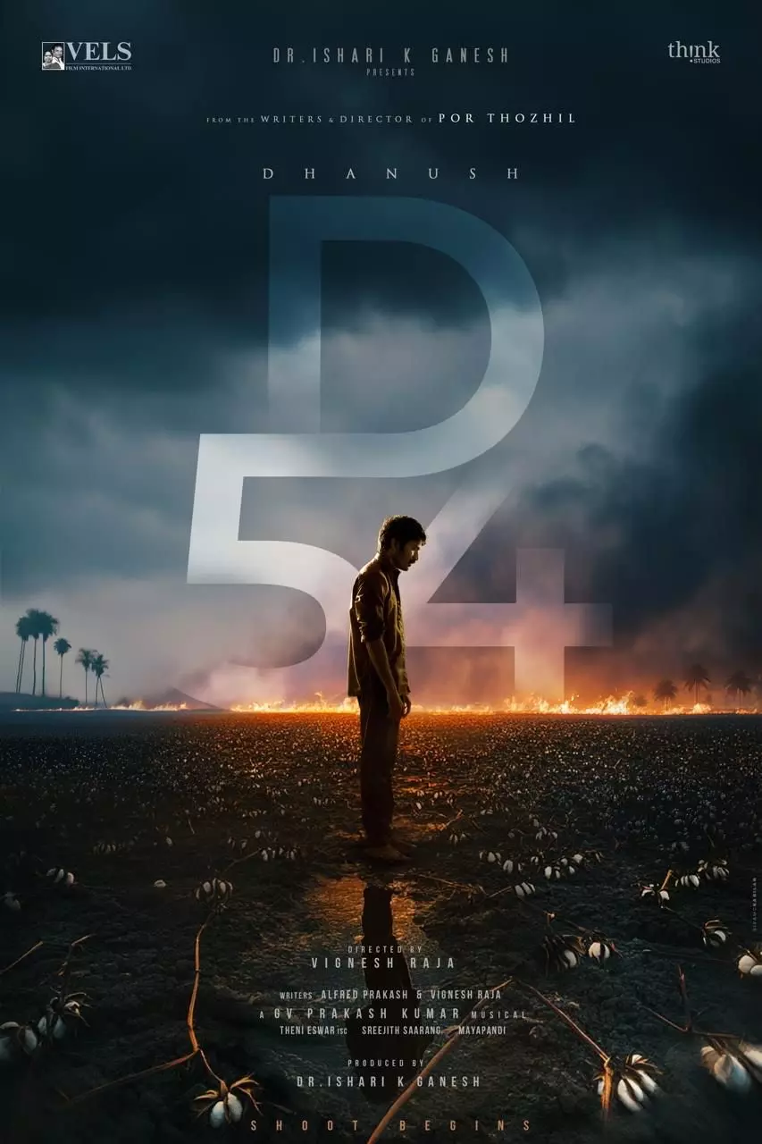 Dhanush Sets the Screen Ablaze in First Look Poster of D54