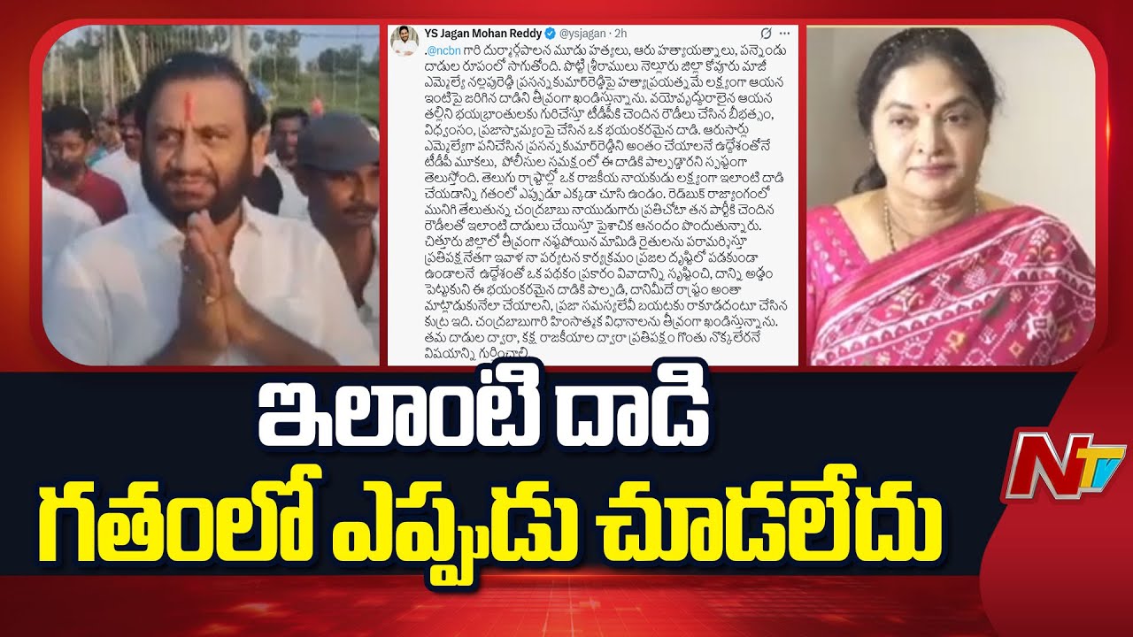 YS Jagan Fires on AP Govt Over Nallapareddy House Attack