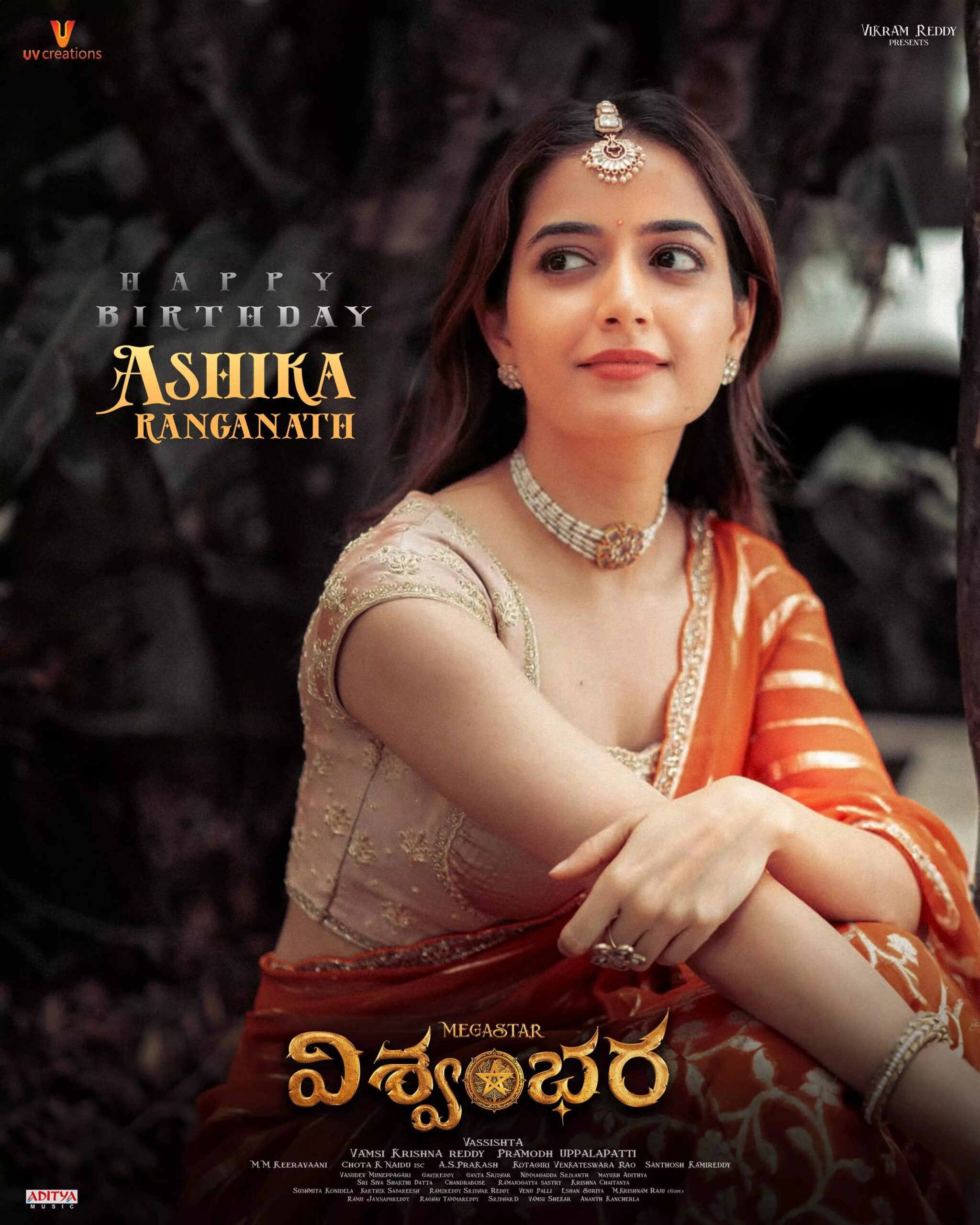 Ashika Ranganath’s Stunning Birthday Look Unveiled from Vishwambhara