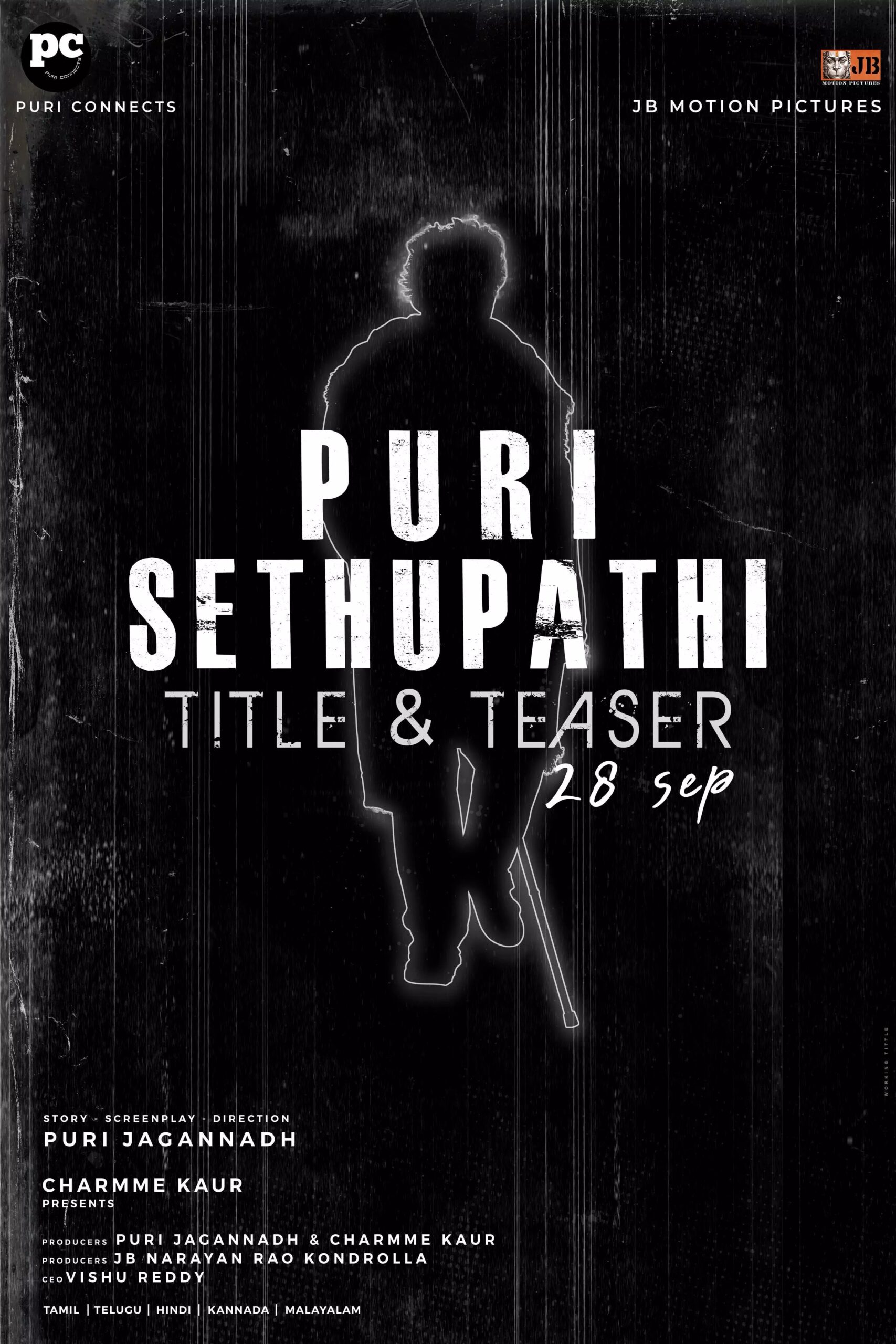 First Look Teaser of Puri Jagannadh’s Film with Vijay Sethupathi to Release on Sep 28th