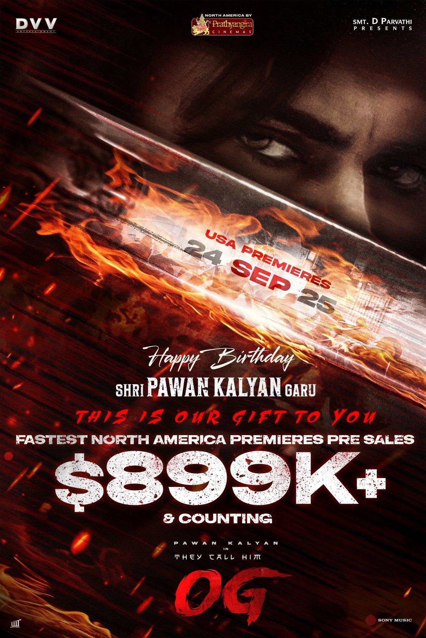 Pawan Kalyan’s OG Creates Sensation in US with Record-Breaking Pre-Sales